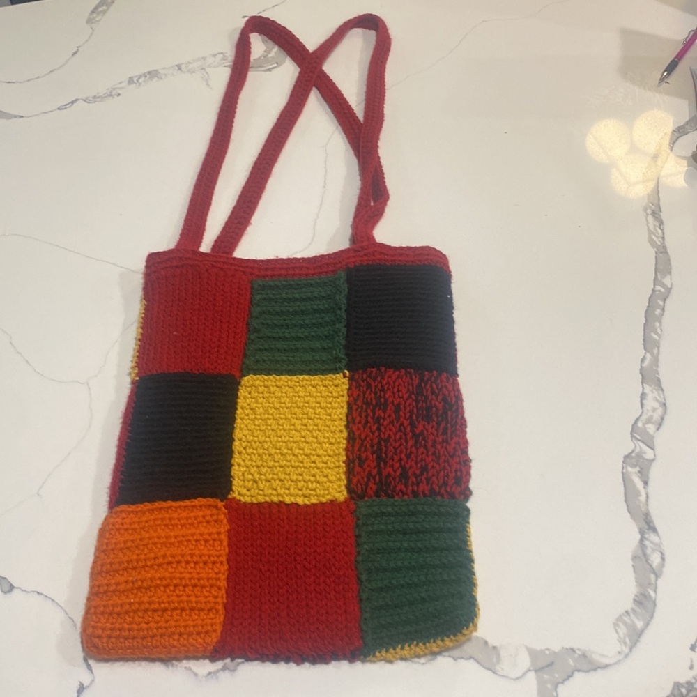 Multicolor Patchwork Crochet Bag - image 2